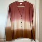 J.Jill Dip Dye Sunset Cardigan Sweater Peach Multicolor Size Large EUC #0559-OC Photo 2