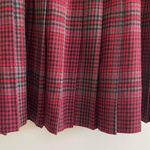 Vintage Red Plaid Pleated Knee High School Girl Skirt Size 10 Photo 2