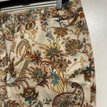 Rafaella NWOT Sz: 14 Colorful Earth Tone Paisley Cropped Capri Flat Front Pant. Photo 6