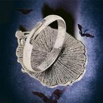 Bat Black Faux Gemstone Open Finger Adjustable Ring Silver Plated Faux Fashion J Photo 4