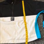 DKNY  Colorblock Pullover in Black, White, and Teal Photo 8