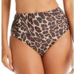 Bar III High Waisted Bikini Bottom Ruched Cheeta Print Brown XS Photo 0