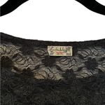 Free People Lace Ruched Baby Tee Cap Sleeve Sheer Rave Romantic Grunge Photo 2