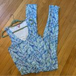Lilly Pulitzer  Paulina Jumpsuit Blue Lets Mango Womens Medium Sleeveless Photo 2
