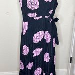 Jessica Simpson Sleeveless Floral Wrap Maxi Black & Pink Maternity Dress Size M Photo 0