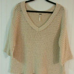 Free People  sweater chunky v-neck pale pink sz Med Photo 0