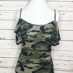 Rue 21 Green Camouflage Off Shoulder Ruffle Top Bodysuit Size Small Photo 7