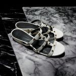 Rebecca Minkoff  White Leather Iron Studded Slide Heeled Sandal‎ - SZ 8.5 Photo 13