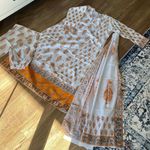 Indian Designer Kurta Palazzo Dupatta Set Women Salwar Kameez Ready To Wear Suit Gold Size XL Photo 5