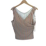 NWT Honey Mark Basil Wrap Top Cinnamon Stripe Size L Nursing Friendly Swim Tank Brown Size L Photo 2