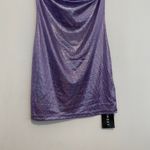 SheIn NEW NWT  SXY Backless Ruched Halter Bodycon Dress Purple Silver Iridescent Photo 7