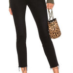 AMO Womens Black Low Rise Dark Wash Black Magic Stix Crop Leg Jeans Size 26 Photo 0