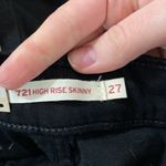 Levi's Levi’s 721 solid black distressed high rise skinny jeans size 27 Photo 9