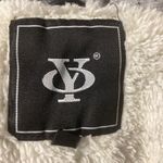 Stylish Black Faux Leather Moto Jacket with Gray Hood Faux Fur Lined Size Small Photo 8