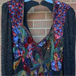 OLEG CASSINI Black Tie Gown 80's Beaded Dress Size 16 Photo 13