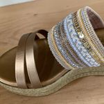 Italian Shoemakers Espadrilles Bronze Silver Wedges New Womens 8.5 Sandals Photo 2