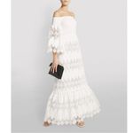 Alice + Olivia Roseline White Lace Eyelet Maxi Dress Size Small Wedding Smocked Photo 15