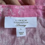 Charter Club NEW  Linen Pink Top Butterfly Crochet Cutout Summer Vacation Tassels Photo 2