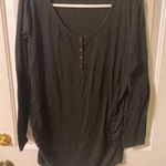 Black Maternity Henley button up tunic length top XL Size undefined Photo 0