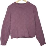 Abercrombie & Fitch Pink Checkered Textured Knit Pullover Crew Neck Sweater Sz M Photo 0