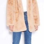 Apparis Maria Faux Fur Coat Brown Plush Women’s Size Small Hooded Open Front Photo 0