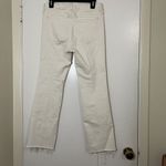 Mango MNG denim boot crop raw hem ecru ivory jeans size US 6 Photo 6