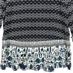 Como vintage  blue ruffle hem boho tunic top multi print flare sleeve plus‎ sz 1x Photo 4