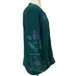 Beautiful Colorful Boho floral embroidered wool coat Green Size 2X Photo 3