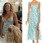 ASTR NEW  the Label Kelby Dress in Green Blue Floral Maxi Size Medium M Photo 6