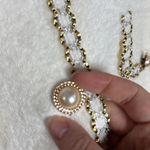 Snowflake Ivory ladylike Knit Jacket gold thread trim Size L / XL White Photo 8