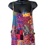 Art to Wear Boho Colorful Patchwork Cotton Jumpsuit Red Size XXL Photo 1