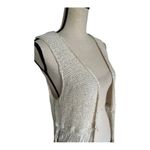 it's our time  Ivory Crochet Fringe Sweater Duster Size L Photo 7