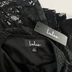 Lulus NWT Allure 'Em In Black Lace Flounce Bell Sleeve Sheath Dress LARGE Photo 9