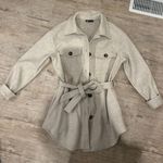 PRETTYGARDEN Tie Front Button Shacket  Photo 0