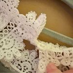 Lulus  Lace‎ Sheer Cutout High Neck Mini Dress white size medium Photo 3