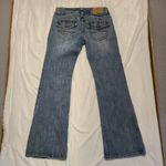 American Eagle  Womens 6 Reg Stone Washed Flared Boot Jeans Low Rise Pockets Photo 5