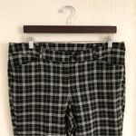 Lane Bryant Womens Pants Black White Plaid Flare Crop Stretch Tabbed Front 16P Photo 2