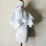 ZARA  White Ruffled Ribbed Bodysuit Photo 6