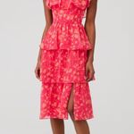 Amanda Uprichard  tiered off the shoulder romantic ruffle dress XS VENEZIA MIDI Photo 0