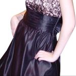 Betsey Johnson  Black Strapless Bubble Hem Formal Dress 6” Photo 4