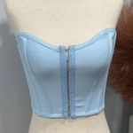 Tic Toc Light Blue Strapless Corset Top Photo 0
