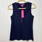 Lilly Pulitzer Navy blue sleeveless Essie Cotton top size XS Photo 1