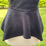 Monteau Black Peplum Textured Sleeveless Top Photo 4