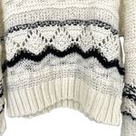 Saltwater Luxe Open Knit Sweater Cream Black Size XL Photo 3