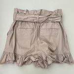 Cinq à Sept Cinq a Sept Braxton twill high-waist belted ruffled khaki shorts size 4 small Photo 8