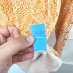 J. McLaughlin  Paisley Orange Crew Neck Long Sleeve Sweater Size M Photo 3