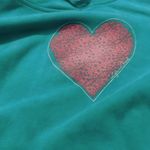 Life is Good  green with flower pink heart hoodie relaxed fit size XXL Photo 1
