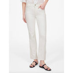 Madewell Petite Kick Out Crop Jeans Pure White Stretch Mid Rise Flare US 33P NWT Photo 1