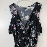 Torrid Black Colorful Floral Cold Shoulder Wrap Tie Belt Stretch Dress Size 3X Photo 5