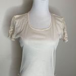 Eyeshadow Mesh Sheer Beige Lace Tiered Ruffle Dress Sz Medium Cottagecore Fairy Photo 3